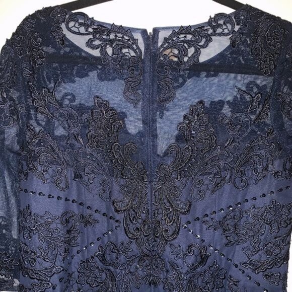 Asymmetrical Chiffon Evening Dress With Sequined Bodice & High Low Skirt - Picture 8 of 13